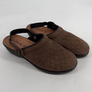Flexus by‎ Spring Step Womens 40 Brown Leather Anatomic Slingback Clogs Italy